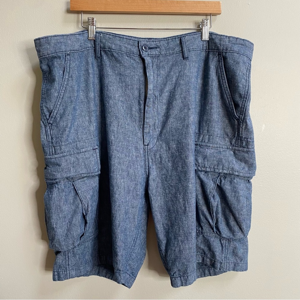 Men's Levi's Blue Chambray Linen Blend Cargo Shorts Size 40